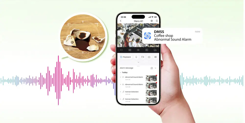 Détection des sons anormaux et alerte DMSS de la caméra WiFi Dahua DH-H3A