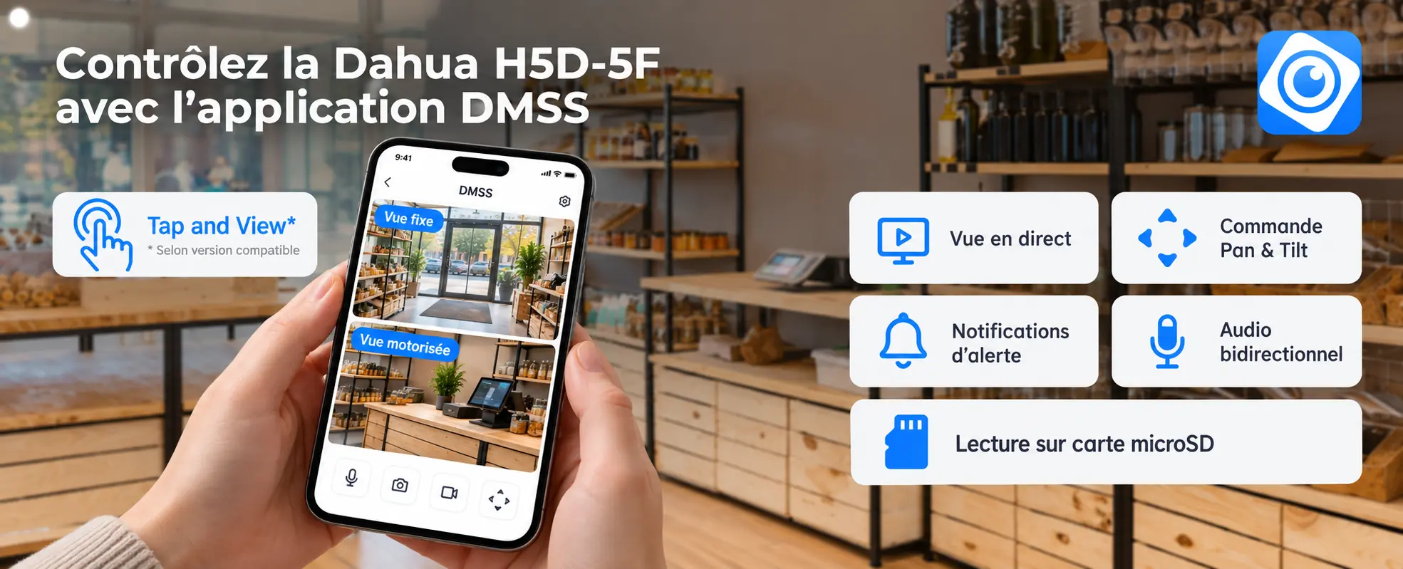 Application DMSS pour contrôler la caméra WiFi Dahua H5D-5F