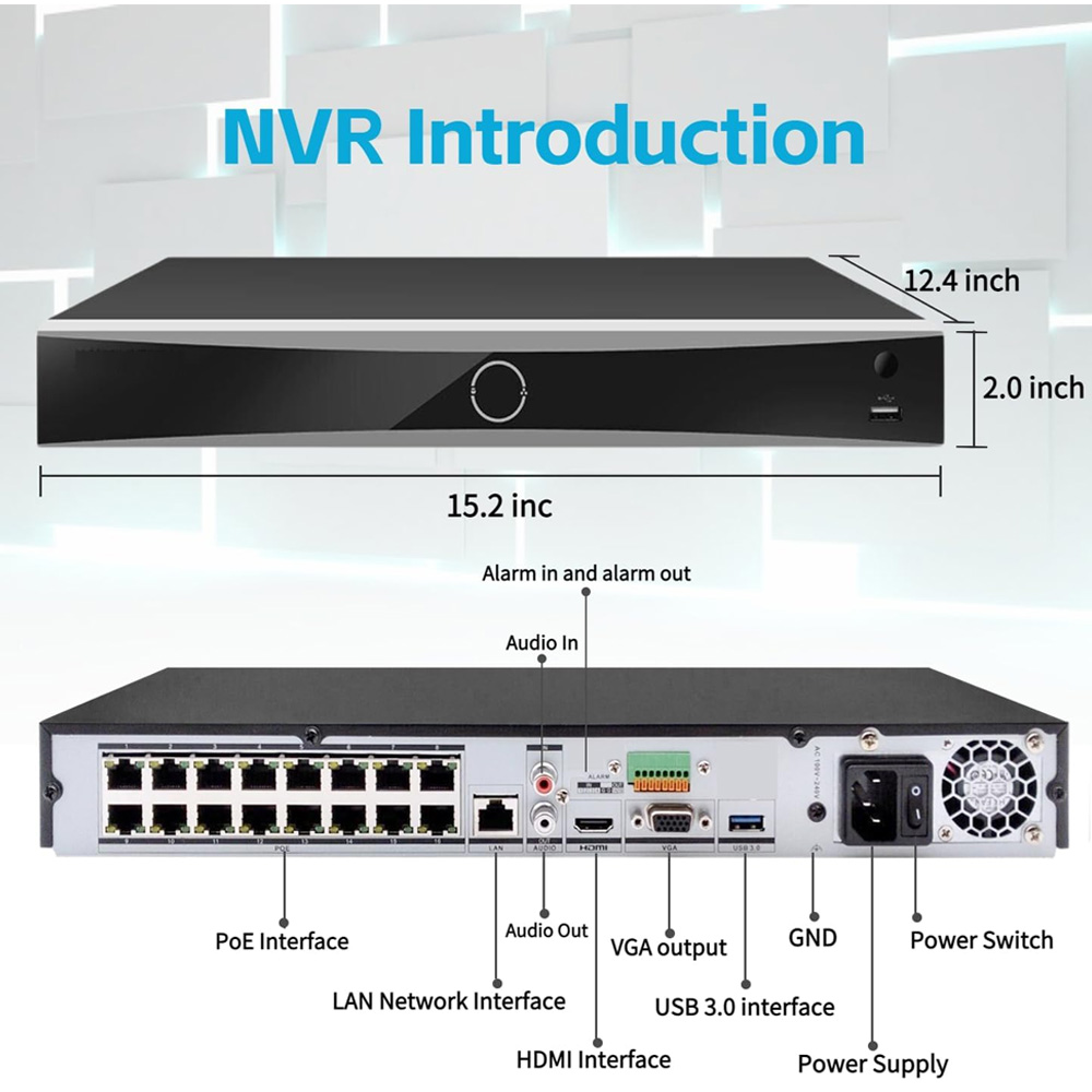 NVR Hikvision 16 ports PoE AcuSense DS-7616NXI-K2-16P enregistreur vidéo 4K