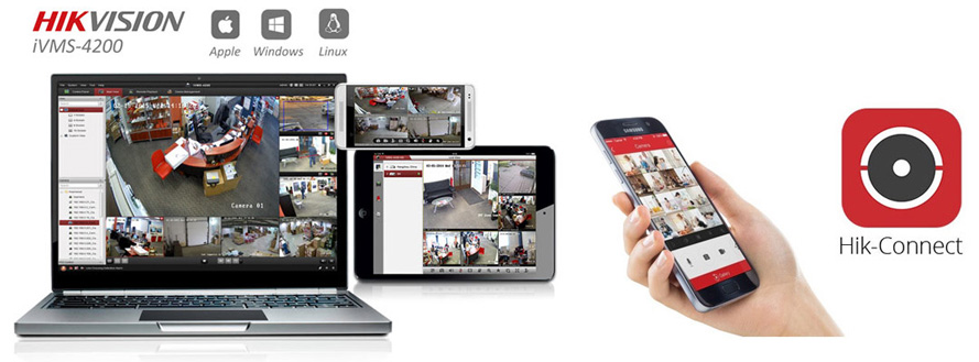 Visualisation à distance Hikvision iVMS-4200 et Hik-Connect accès caméra sur smartphone et ordinateur